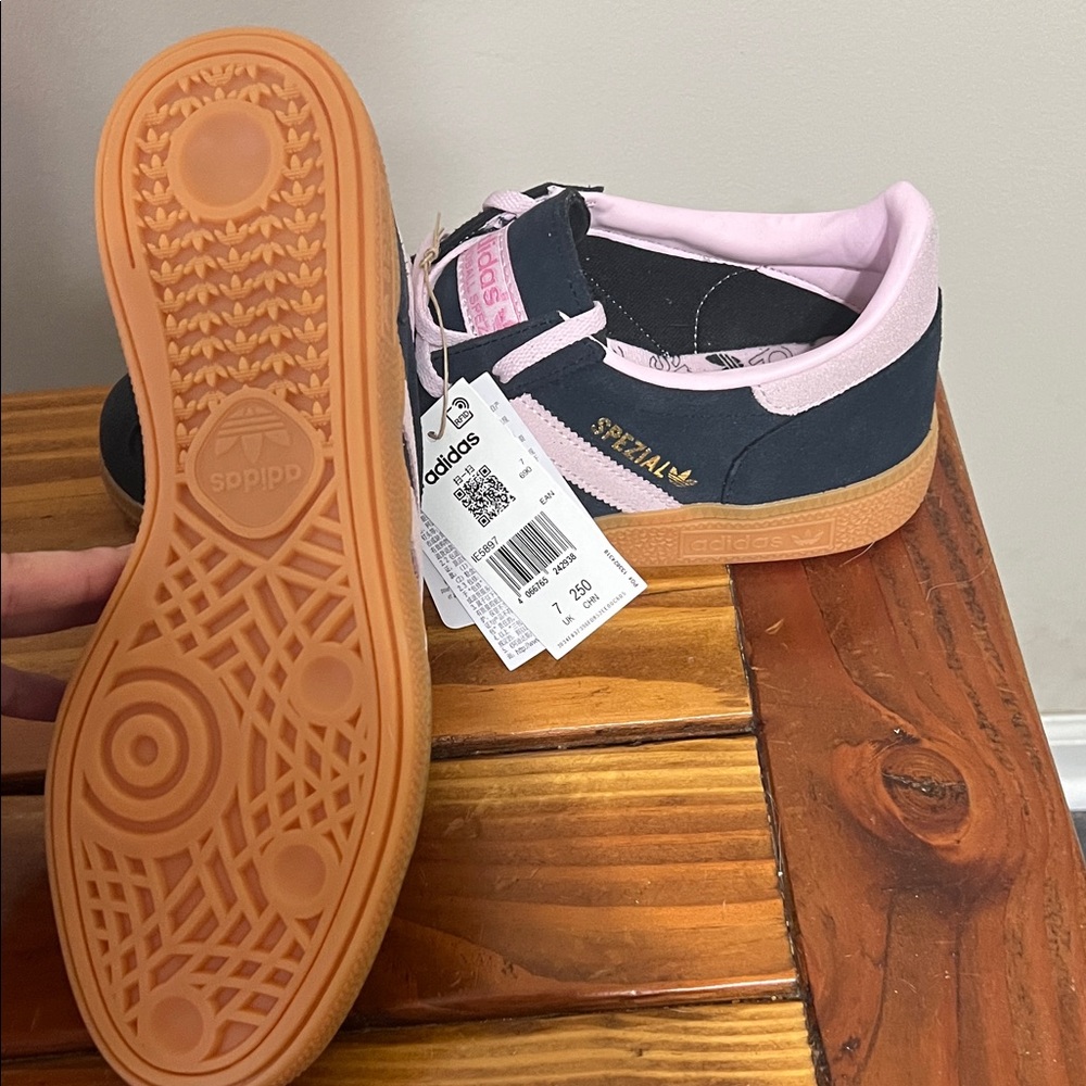 adidas Handball Spezial Sneakers — Navy and Light Pink - Picture 3 of 5